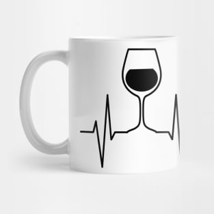 wine heart beat funny T-shirt Mug